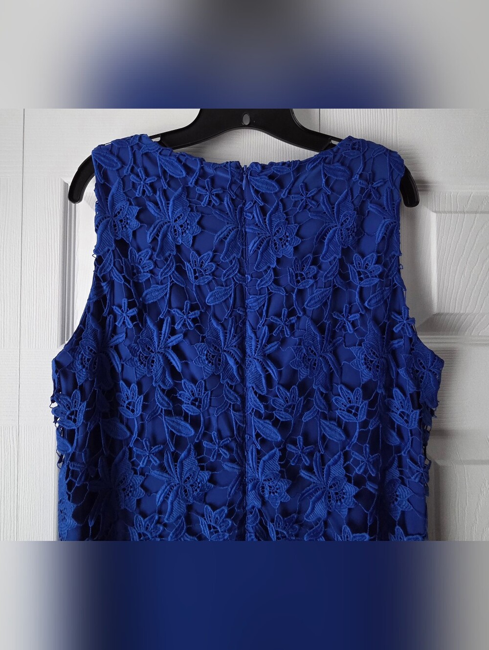 Lauren Ralph Lauren Royal Blue Floral Sleeveless Dress Size 16 - Picture 9 of 14